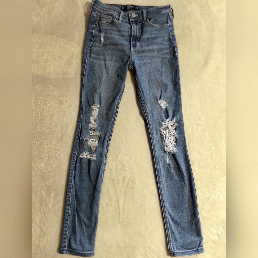 HOLLISTER Jeans,Women's 26W/28L High Rise Super Skinny Denim Blue Jeans